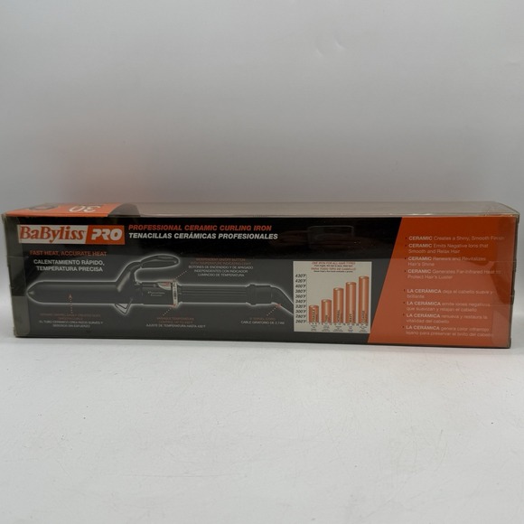 BabylissPro Professional 430°F 1 1/4" Porcelain Ceramic Curling Iron New - Picture 5 of 12